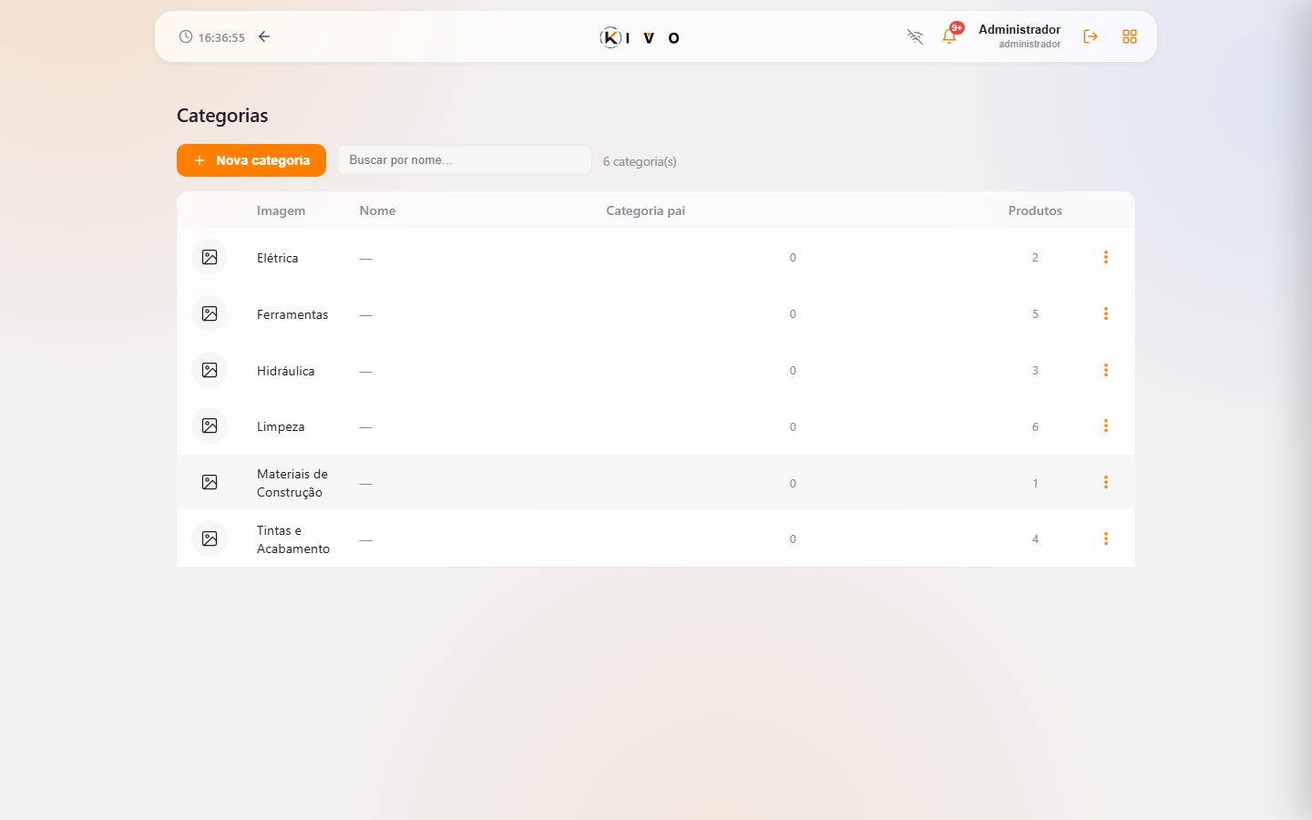 Categorias — organização e imagens do catálogo.