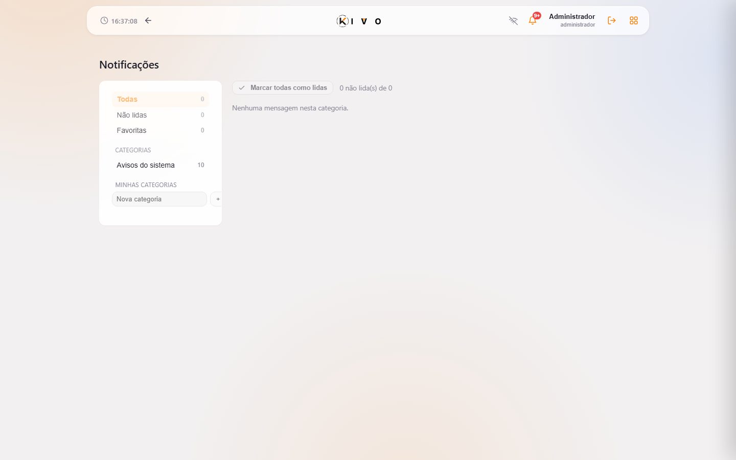 Central de mensagens — comunicados, novidades e tutoriais.